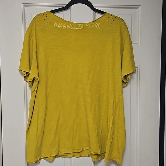 Magnolia Pearl one of a kind v-neck with tiny hand sewen heart